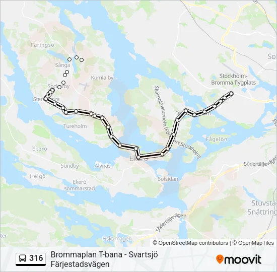 316 Bus Line Map