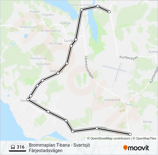 316 Bus Line Map