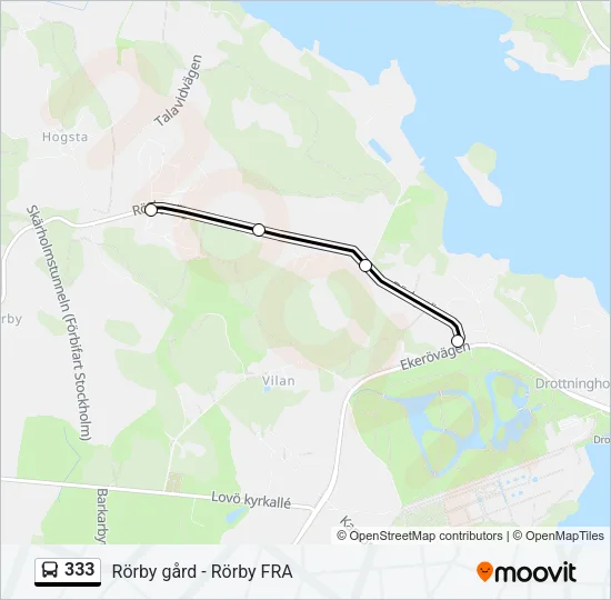 333 Bus Line Map