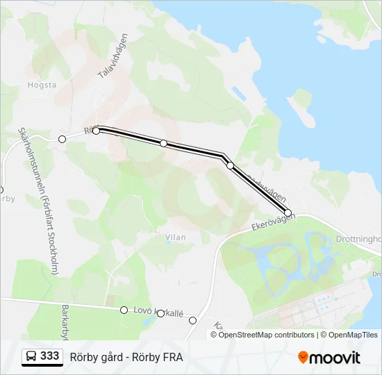 333 Bus Line Map