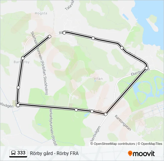 333 Bus Line Map
