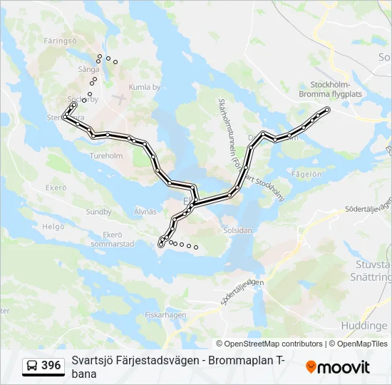 396 Bus Line Map