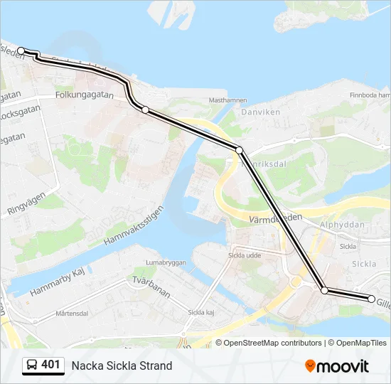 401 Bus Line Map