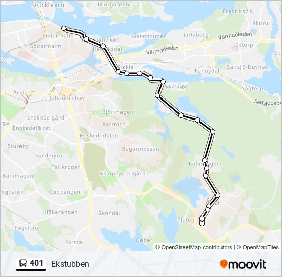 401 bus Line Map