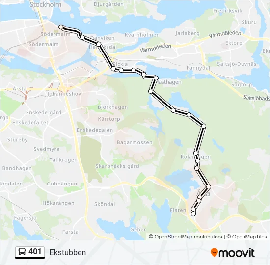401 Bus Line Map