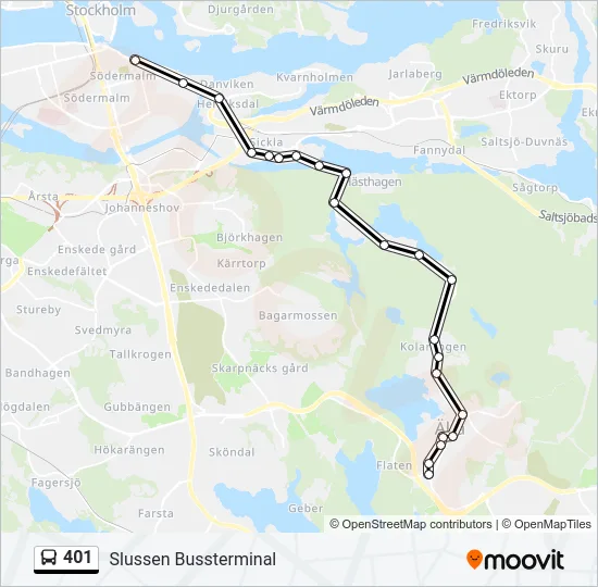 401 Bus Line Map