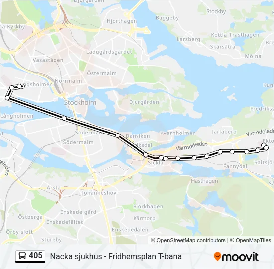 405 Bus Line Map