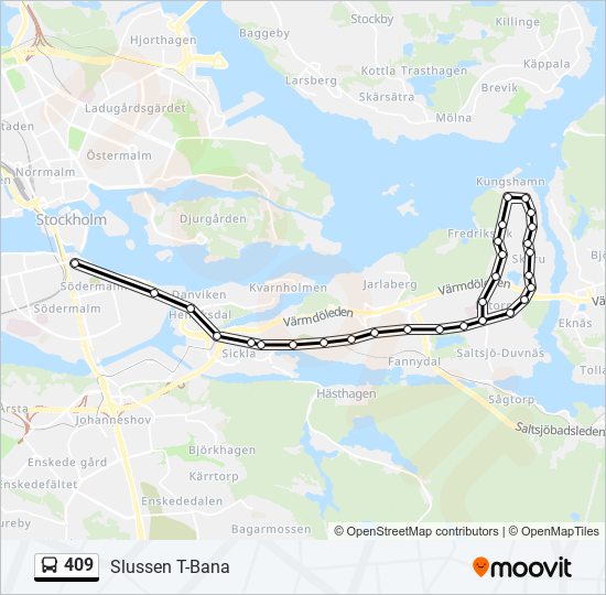 409 Route Schedules, Stops & Maps Slussen TBana (Updated)