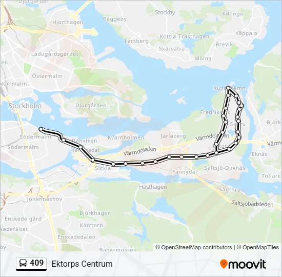 409 Bus Line Map