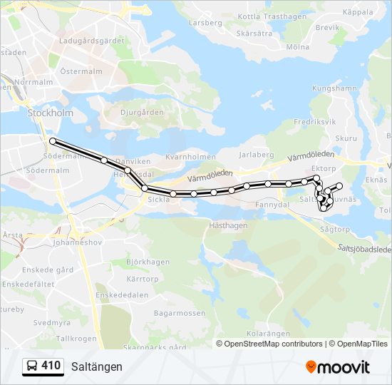 410 bus Line Map