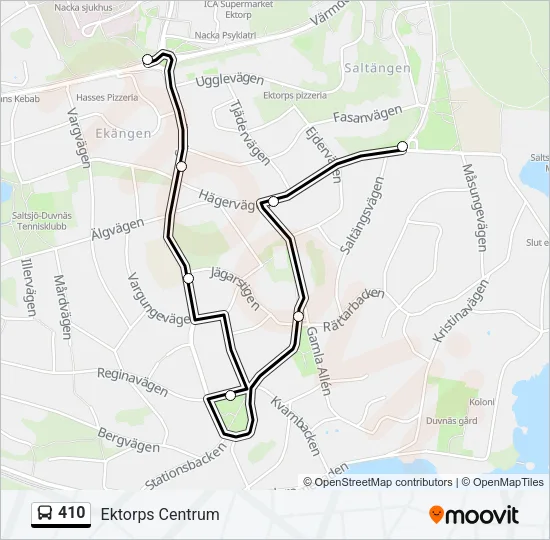 410 Bus Line Map