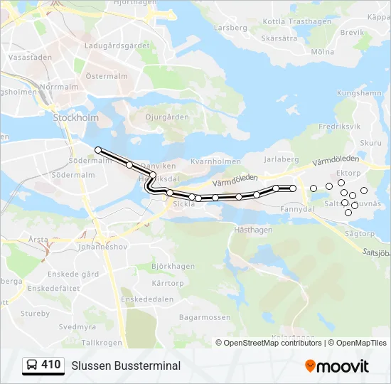 410 Bus Line Map