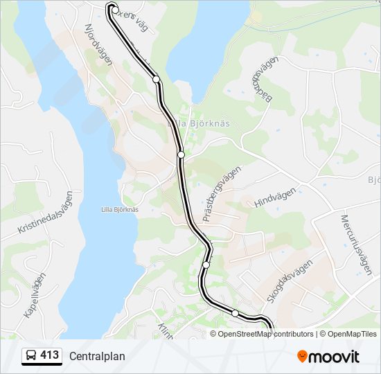 413 bus Line Map