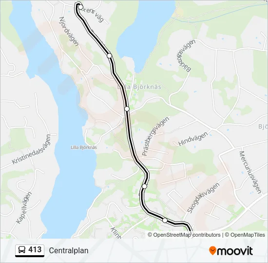 413 Bus Line Map