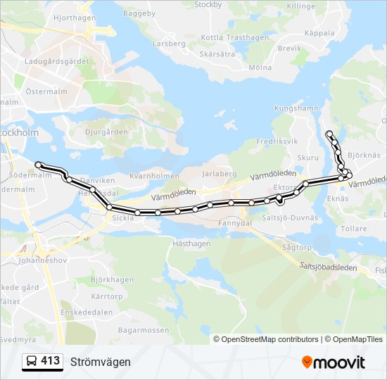 413 bus Line Map