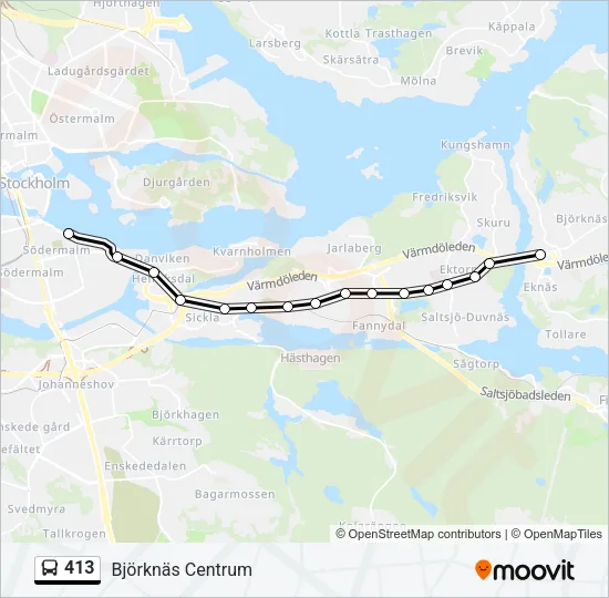 413 Bus Line Map