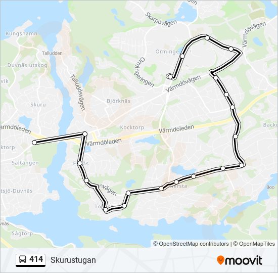 414 bus Line Map