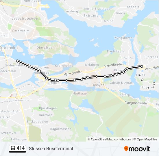 414 bus Line Map