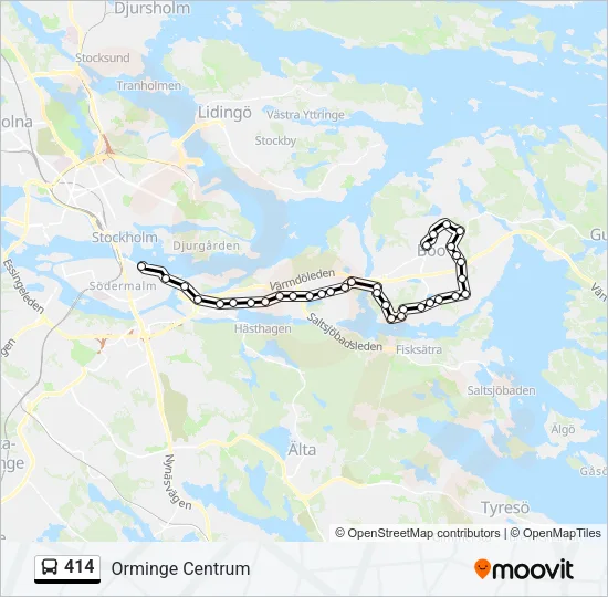 414 Bus Line Map