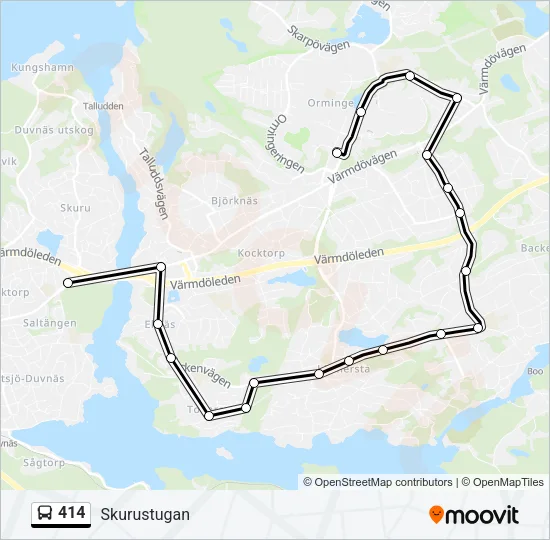 414 Bus Line Map