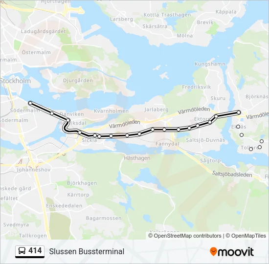 414 Bus Line Map