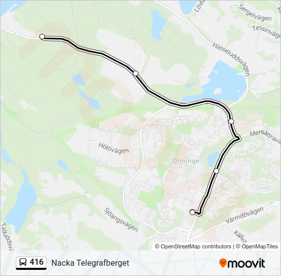 416 Bus Line Map