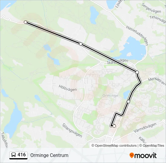 416 Bus Line Map