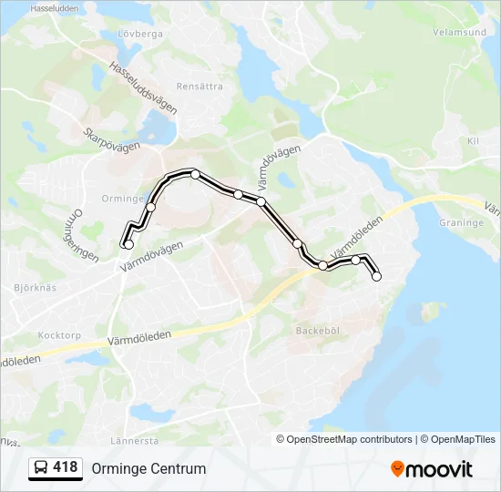 418 Bus Line Map