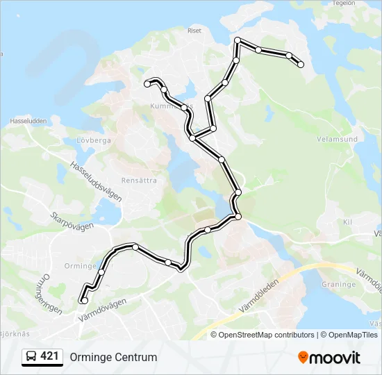 421 Bus Line Map