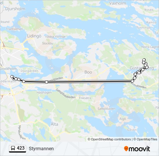 423 bus Line Map