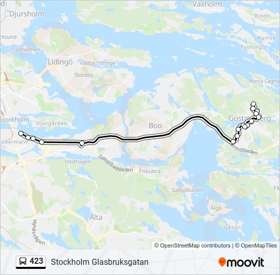 423 bus Line Map