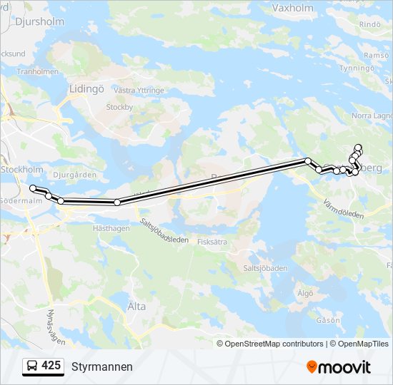 425 bus Line Map