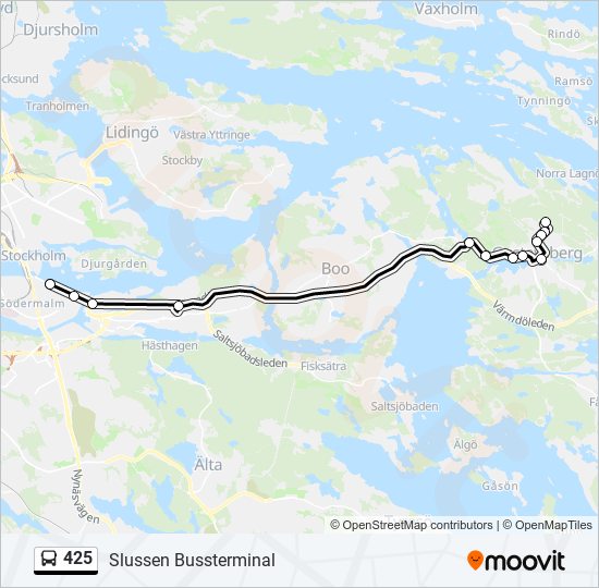 425 bus Line Map