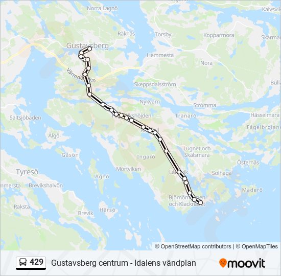 429 bus Line Map