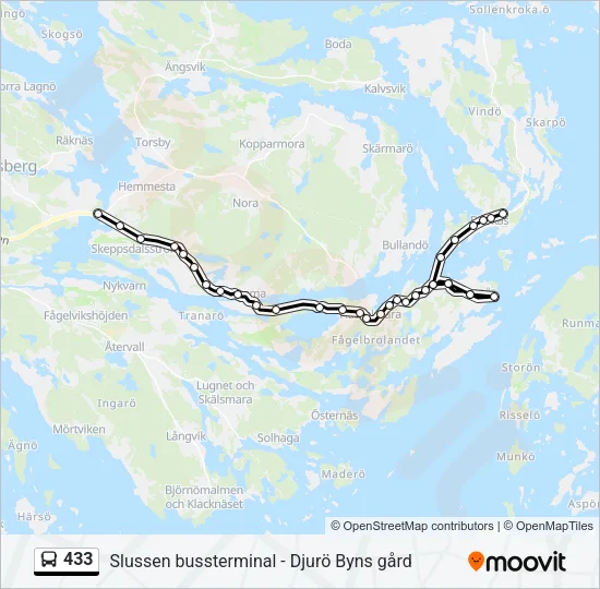 433 Bus Line Map