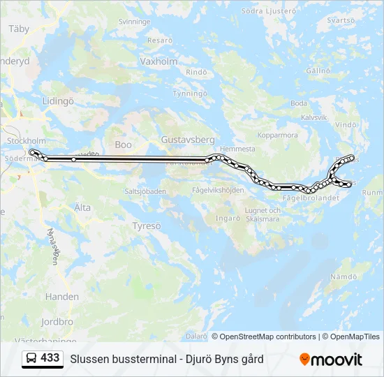 433 Bus Line Map