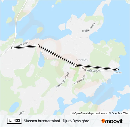 433 Bus Line Map