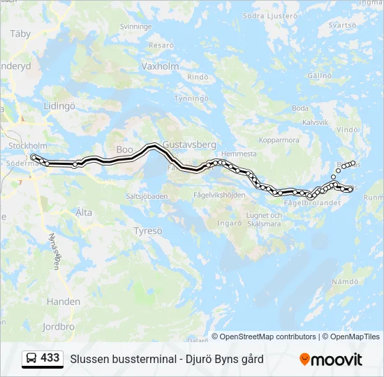 433 Bus Line Map