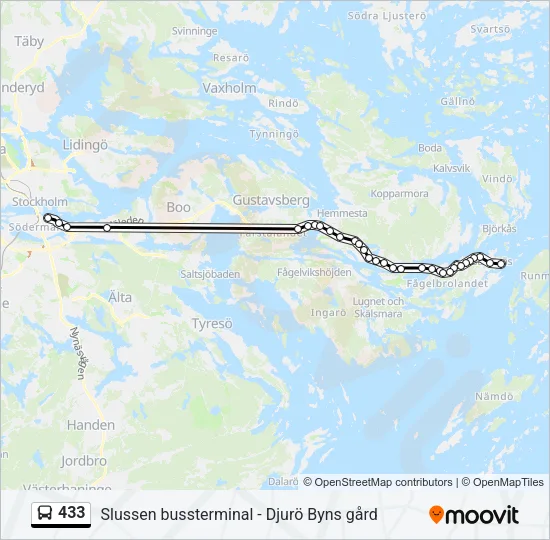 433 Bus Line Map