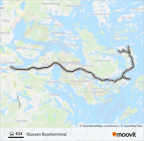 434 Bus Line Map