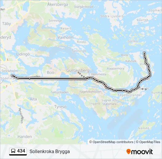 434 Bus Line Map