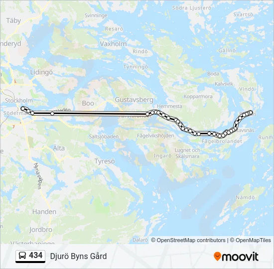 434 Bus Line Map