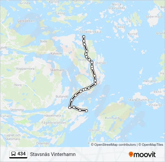 434 Bus Line Map