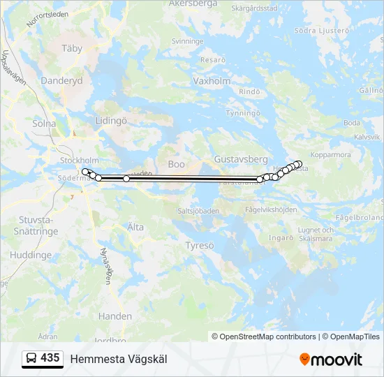 435 Bus Line Map