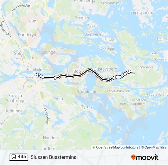 435 Bus Line Map