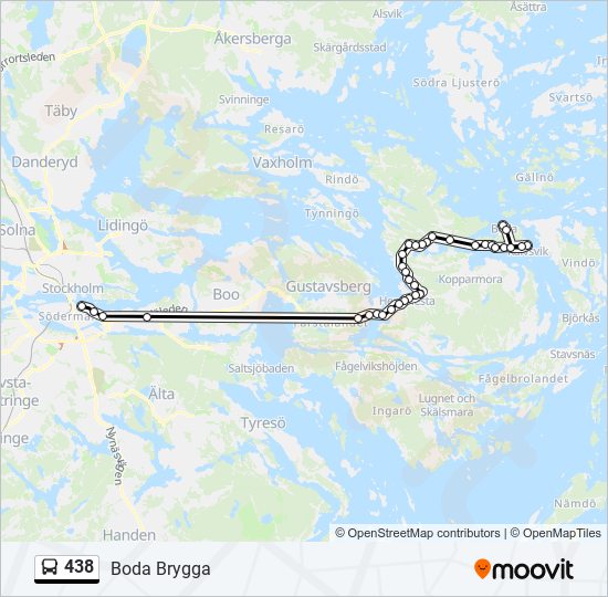 438 bus Line Map