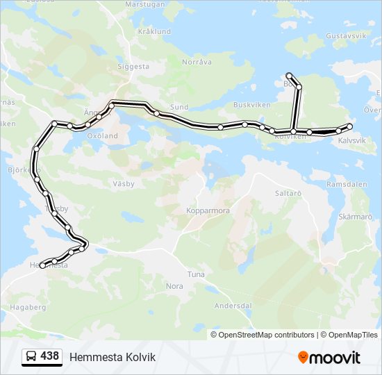 438 bus Line Map