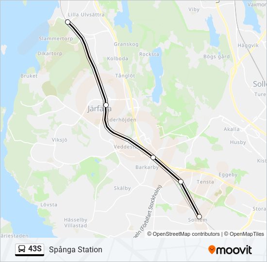 43S bus Line Map