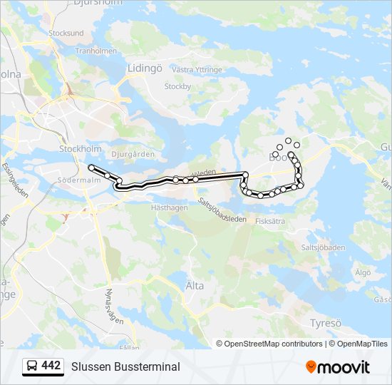 442 bus Line Map