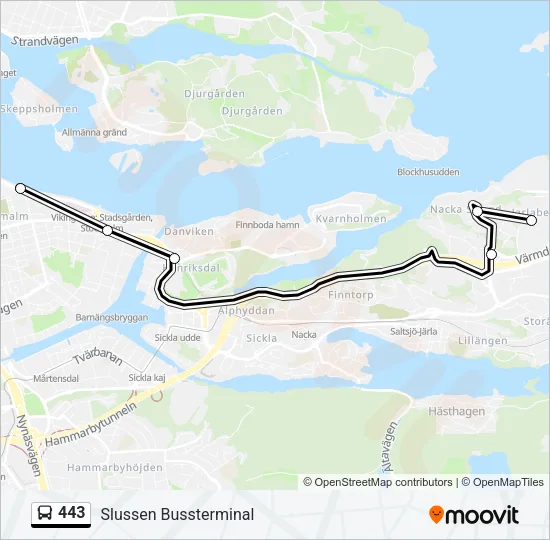 443 Bus Line Map